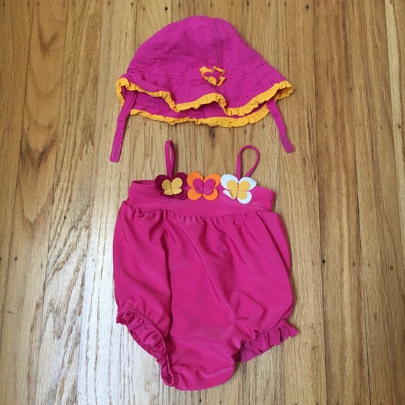 Koala Kids Other - Pink and Orange Floral Swimsuit